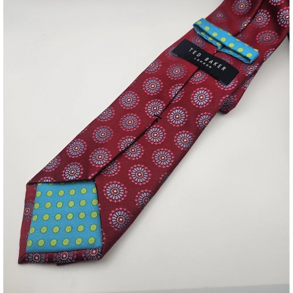 Lot Of 3 Ted Baker Silk Ties‎ Floral Paisley Vibrant